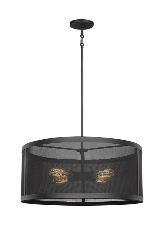 Gereon Four Light Pendant in Black