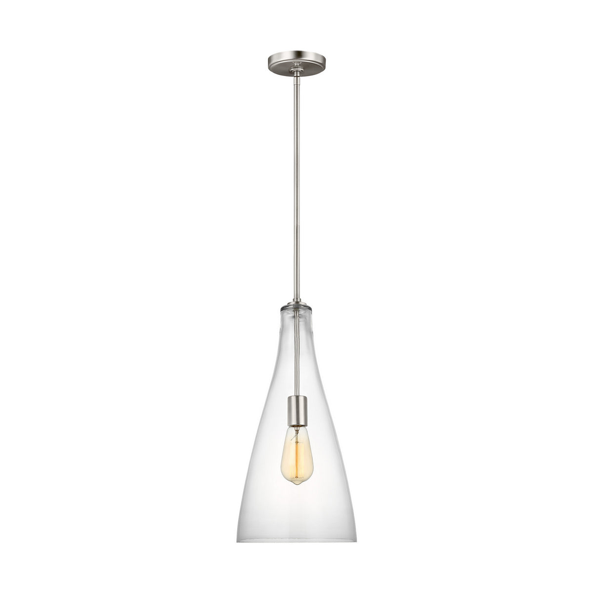 Arilda One Light Pendant in Brushed Nickel
