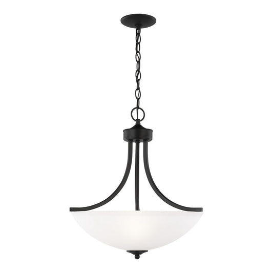 Geary Three Light Pendant in Midnight Black