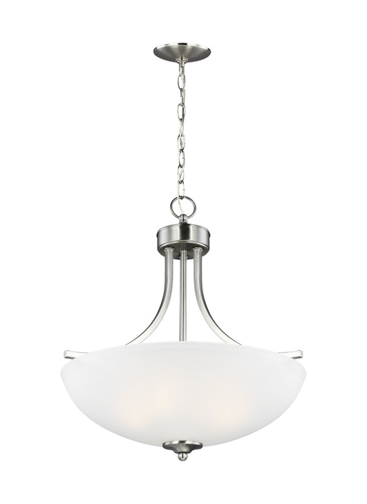 Geary Three Light Pendant in Brushed Nickel