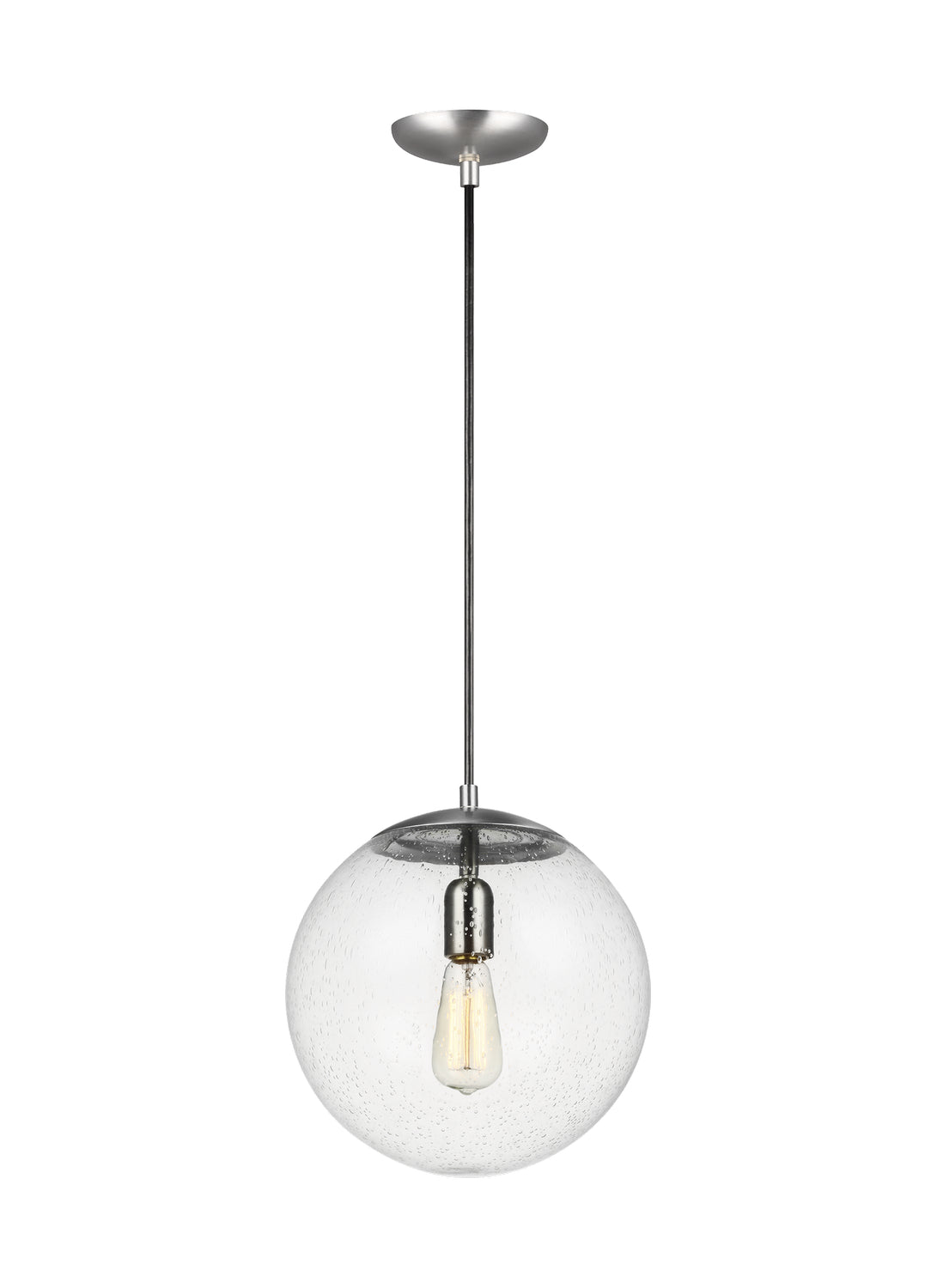 Leo - Hanging Globe One Light Pendant in Satin Aluminum