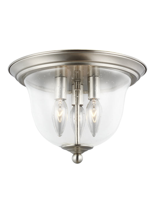 Belton Three Light Ceiling Flush Mount in Brushed Nickel