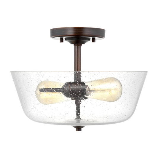 Belton Two Light Ceiling Semi-Flush Mount in Bronze