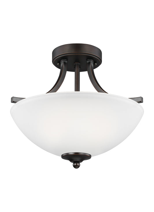 Geary Two Light Semi-Flush Convertible Pendant in Bronze