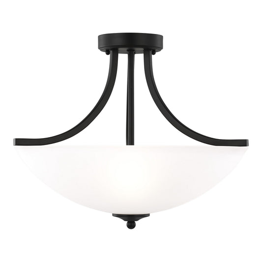 Geary Three Light Semi-Flush Convertible Pendant in Midnight Black