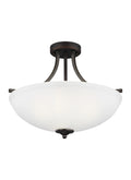 Generation Lighting - 7716503EN3-710 - Three Light Semi-Flush Convertible Pendant - Geary - Bronze