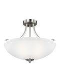 Generation Lighting - 7716503EN3-962 - Three Light Semi-Flush Convertible Pendant - Geary - Brushed Nickel