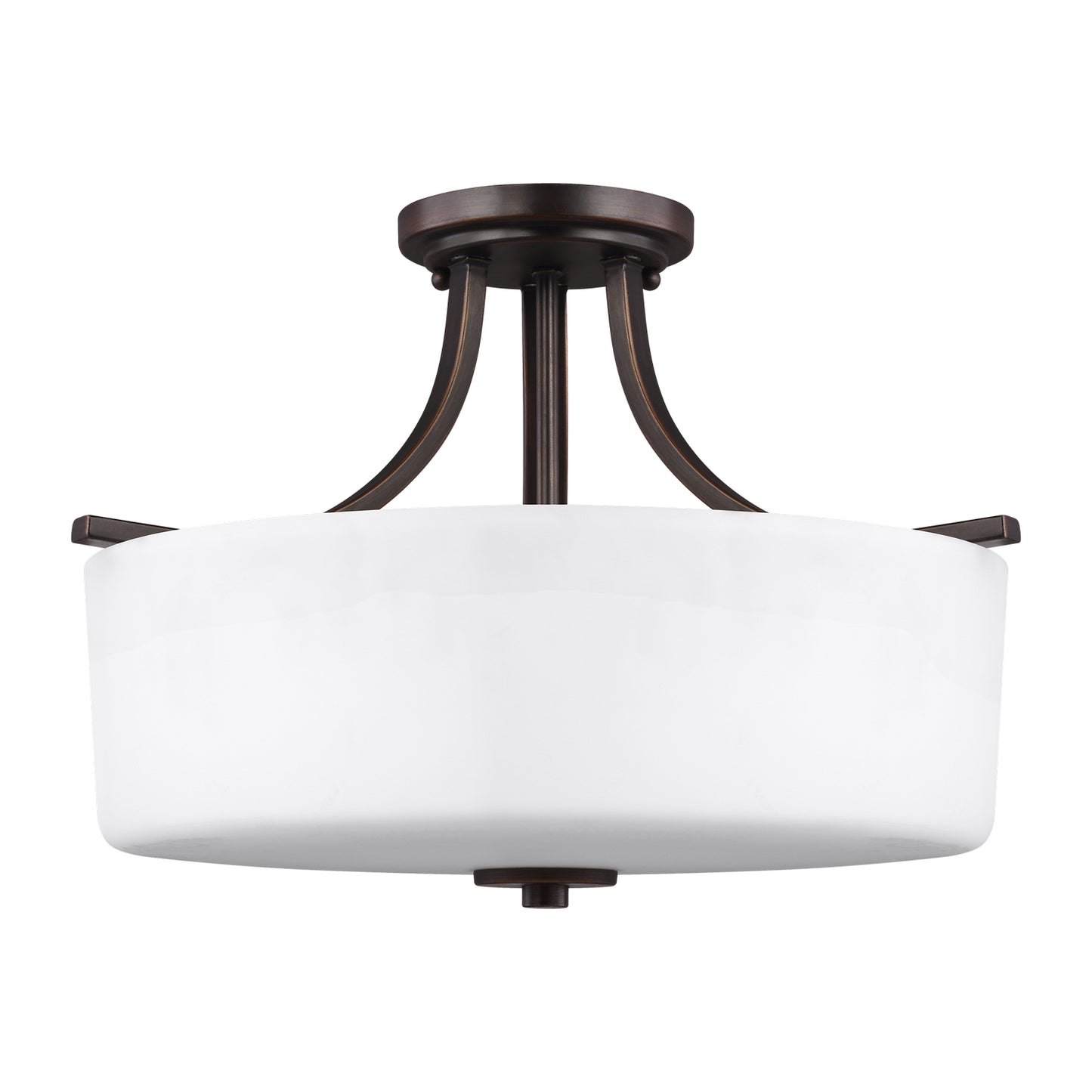 Canfield Three Light Semi-Flush Mount in Bronze