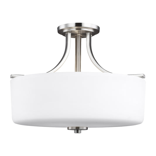 Generation Lighting - 7728803-962 - Three Light Semi-Flush Mount - Canfield - Brushed Nickel