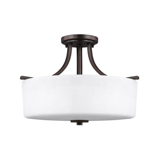 Generation Lighting - 7728803EN3-710 - Three Light Semi-Flush Mount - Canfield - Bronze