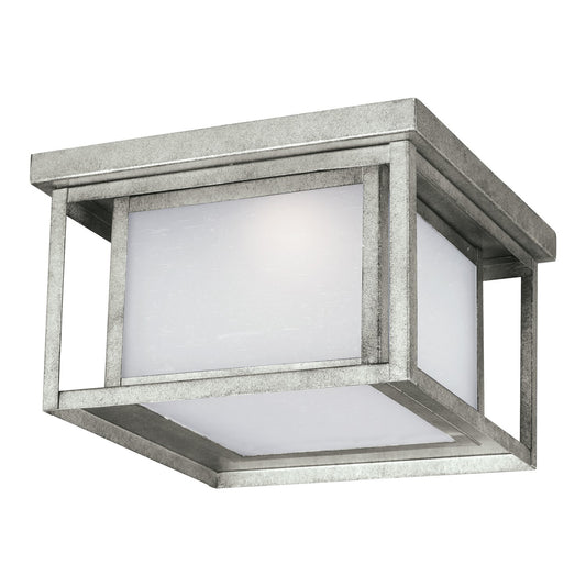Hunnington LED Outdoor Flush Mount in Weathered Pewter
