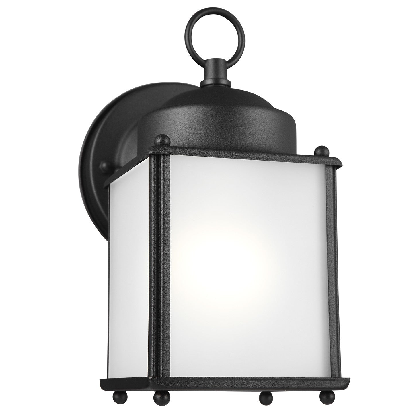 New Castle One Light Outdoor Wall Lantern in Black