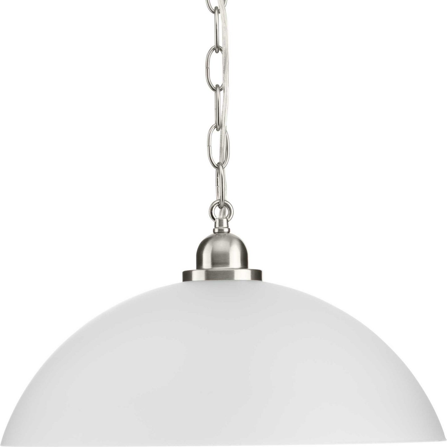 Classic Dome Pendant One Light Pendant in Brushed Nickel