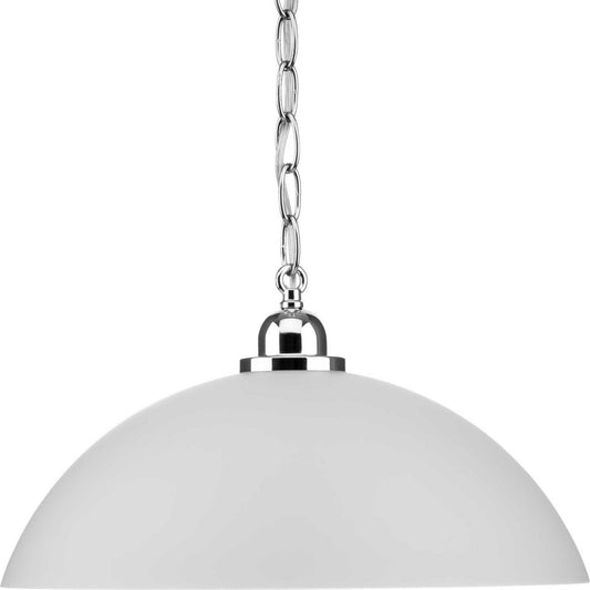 Classic Dome Pendant One Light Pendant in Polished Chrome