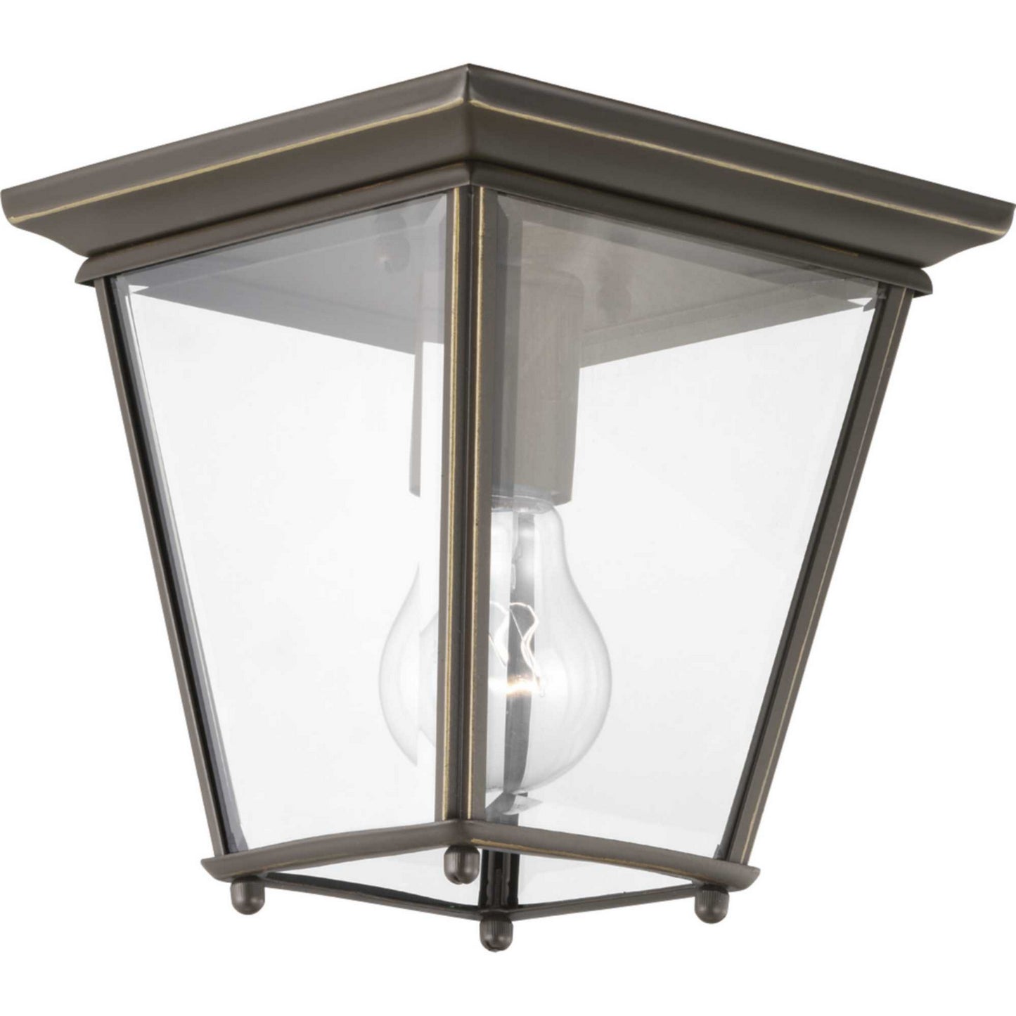 Burlington One Light Outdoor Flush Mount in Antique Bronze