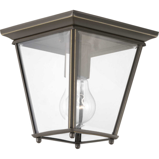 Burlington One Light Outdoor Flush Mount in Antique Bronze