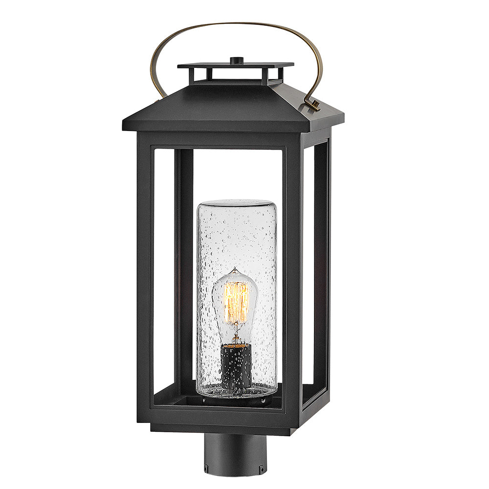 Atwater LED Post Top or Pier Mount Lantern in Black