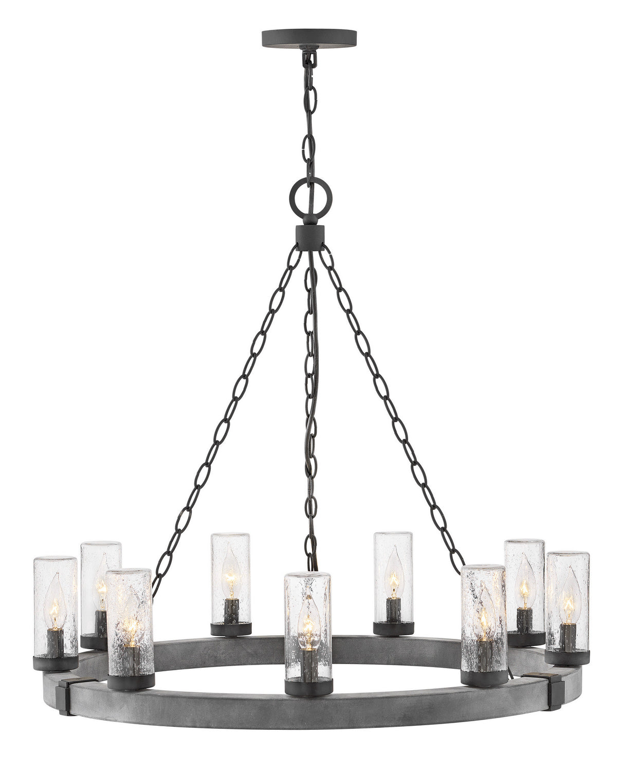 Sawyer LED Chandelier in Aged Zinc