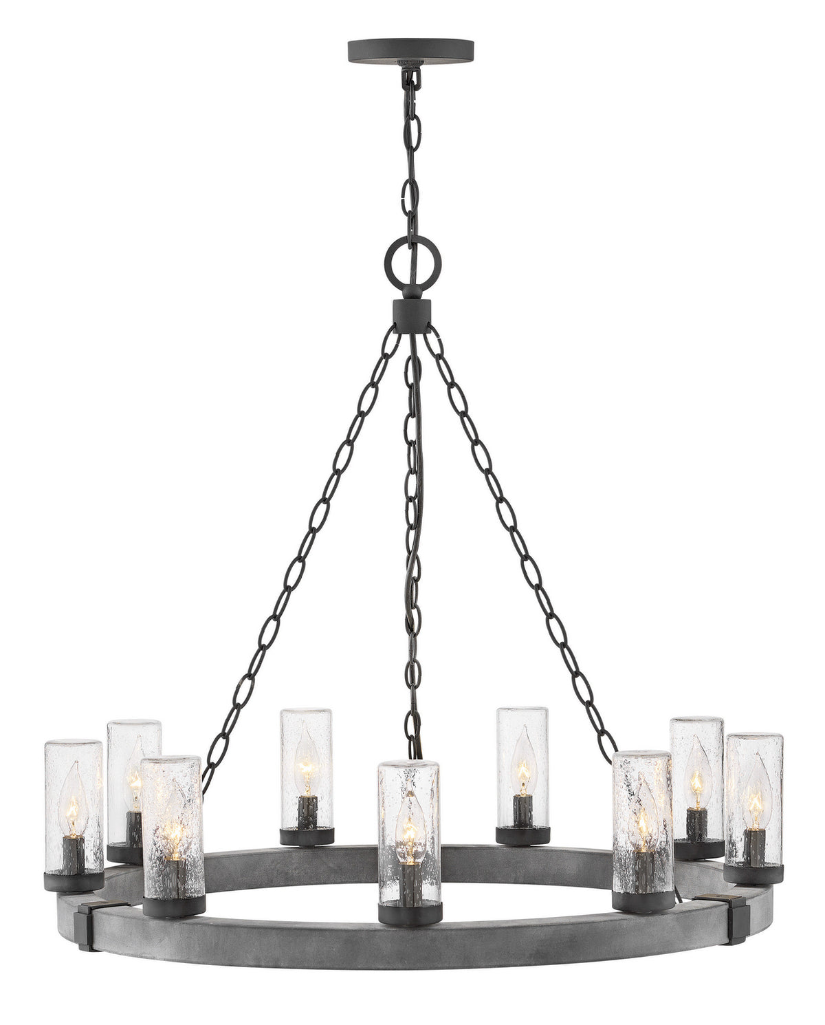 Sawyer LED Chandelier in Aged Zinc
