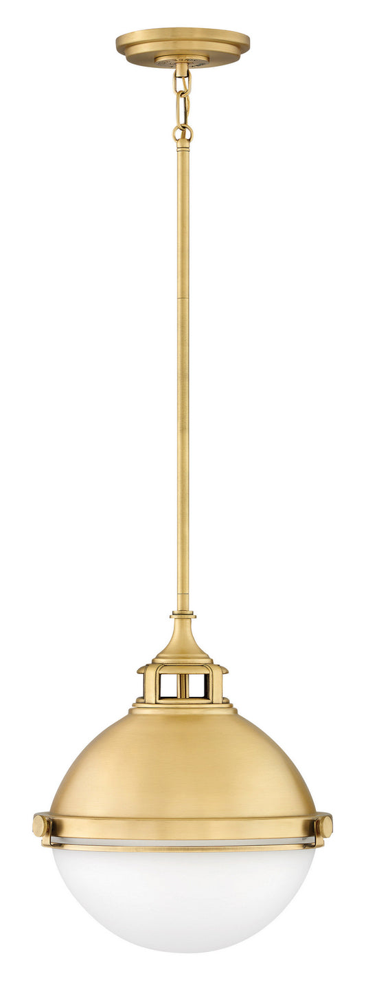 Fletcher LED Pendant in Satin Brass