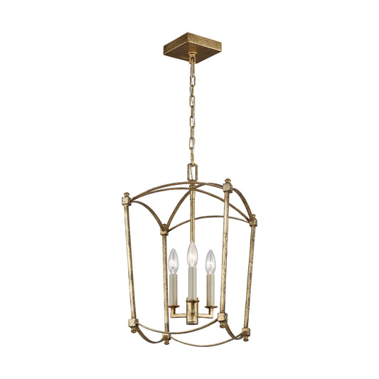 Thayer Three Light Lantern in Antique Gild