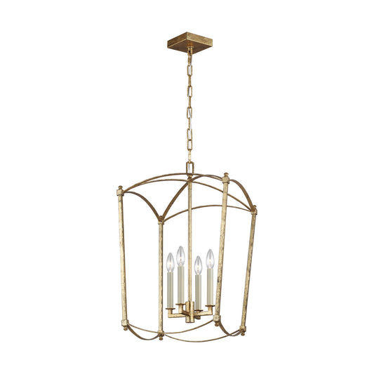 Thayer Four Light Lantern in Antique Gild