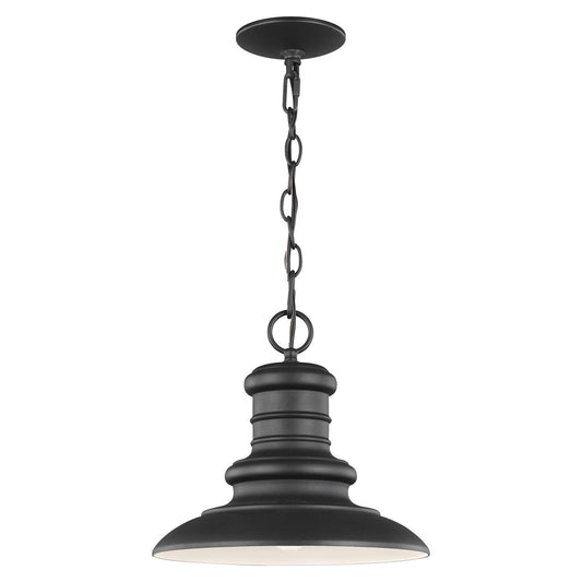 Redding Station One Light Outdoor Pendant in Textured Black