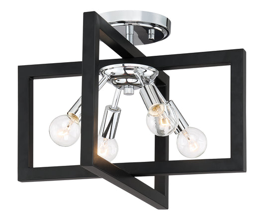 Xander Four Light Semi-Flush Mount in Chrome