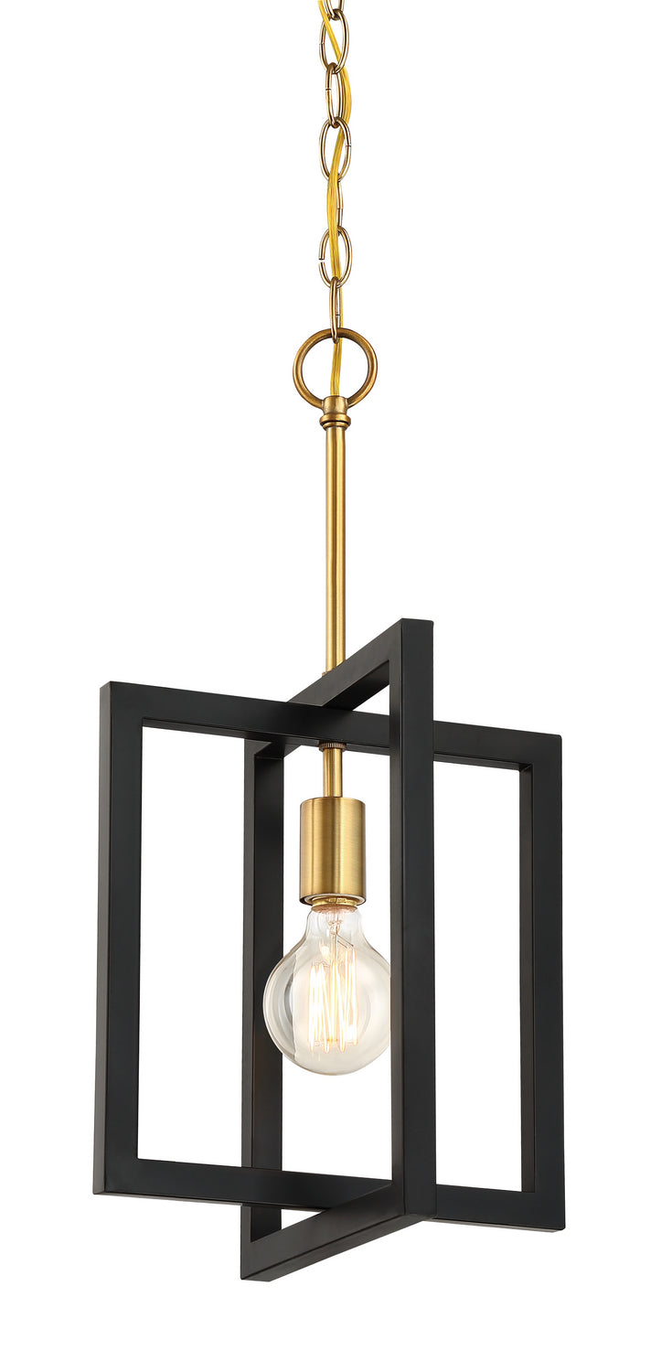 Xander One Light Mini Pendant in Aged Warm Brass