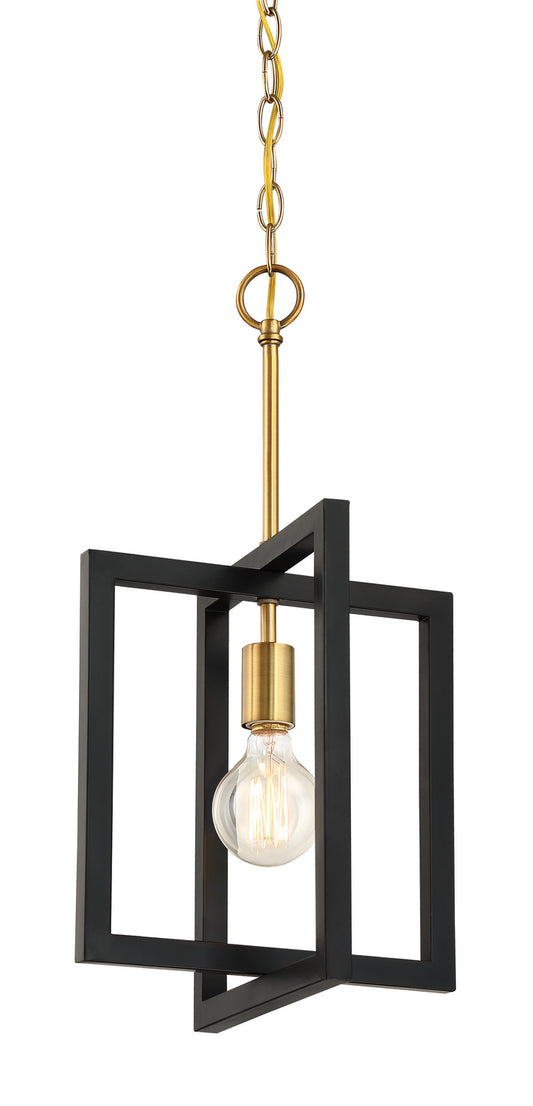 Xander One Light Mini Pendant in Aged Warm Brass