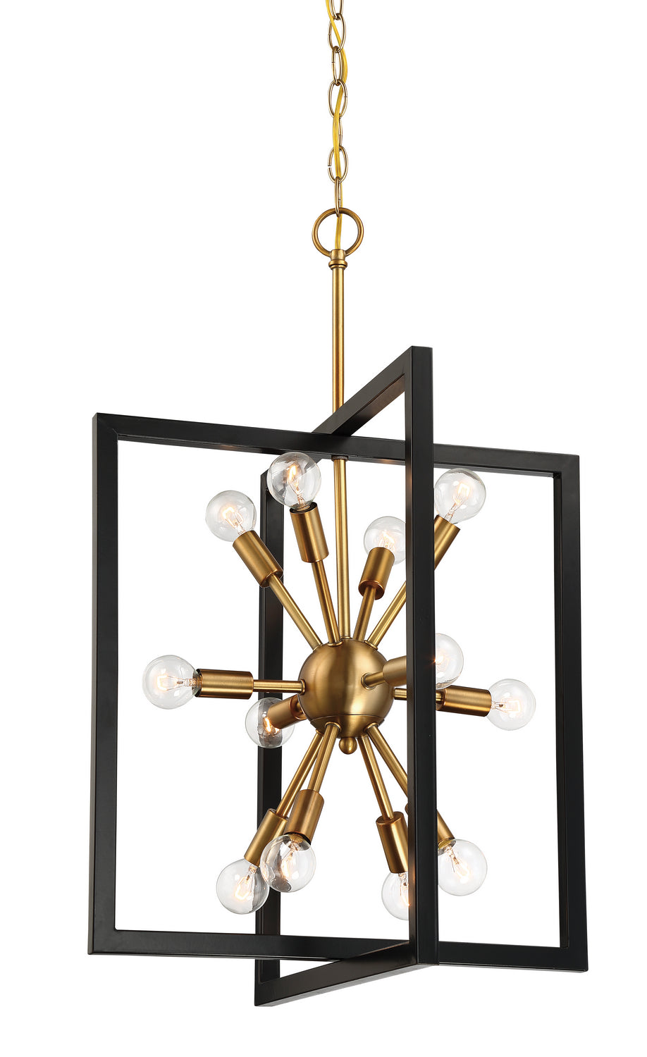 Xander 12 Light Pendant in Aged Warm Brass