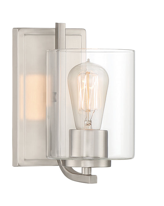 Liam One Light Wall Sconce in Platinum (Satin)