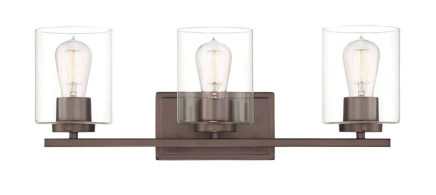 Liam Three Light Bathroom in Bronze (Satin Copper)