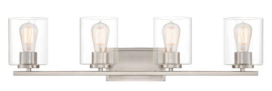 Liam Four Light Bath Bar in Platinum (Satin)