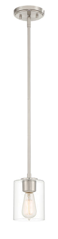 Liam One Light Mini Pendant in Platinum (Satin)