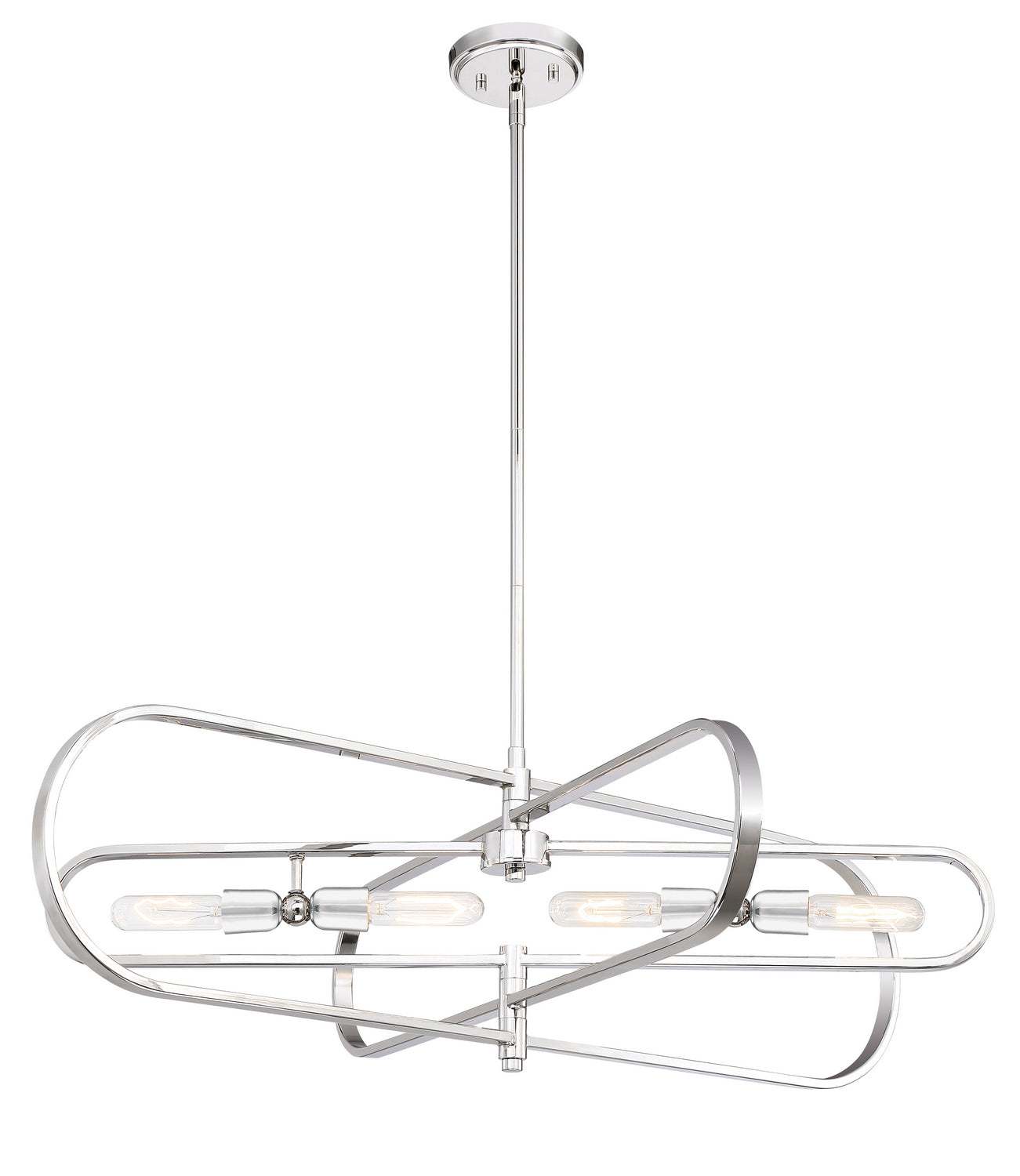 Kenzo Four Light Island Pendant in Polished Nickel