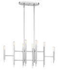 Jessa Eight Light Linear Chandelier in Chrome