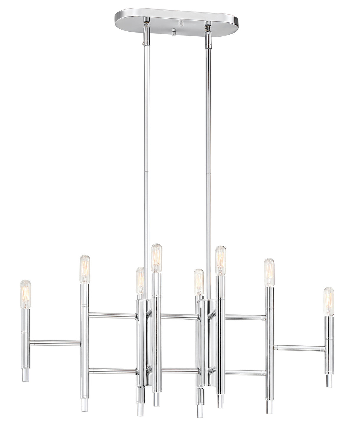 Jessa Eight Light Linear Chandelier in Chrome