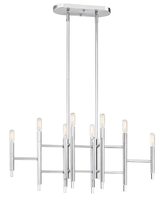Jessa Eight Light Linear Chandelier in Chrome