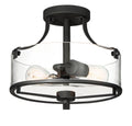 Jedrek Two Light Semi-Flush Mount in Black