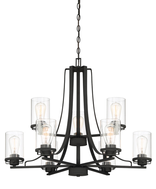 Jedrek Nine Light Chandelier in Black