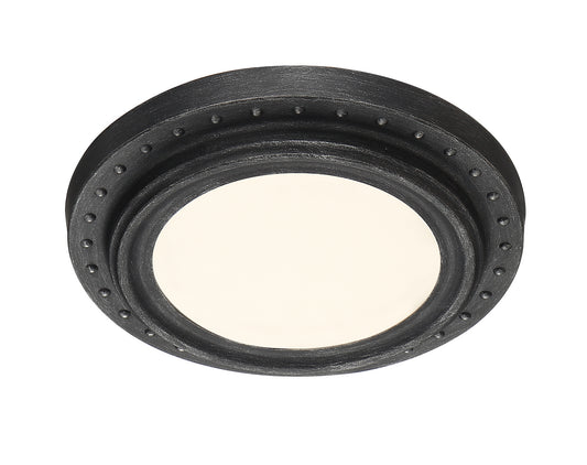 Deco Edge LED Flushmount in Weathered Pewter