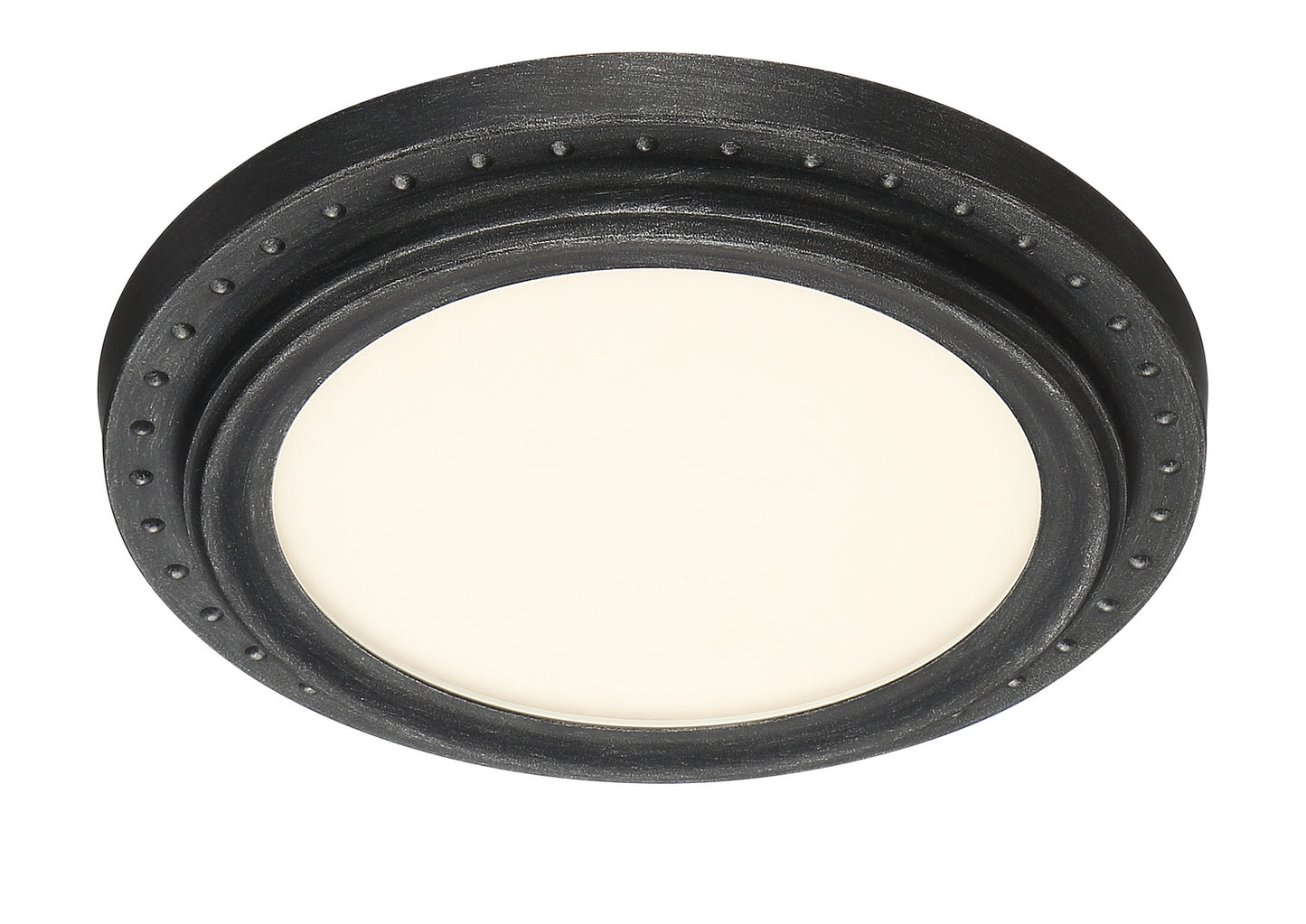 Deco Edge LED Flushmount in Weathered Pewter