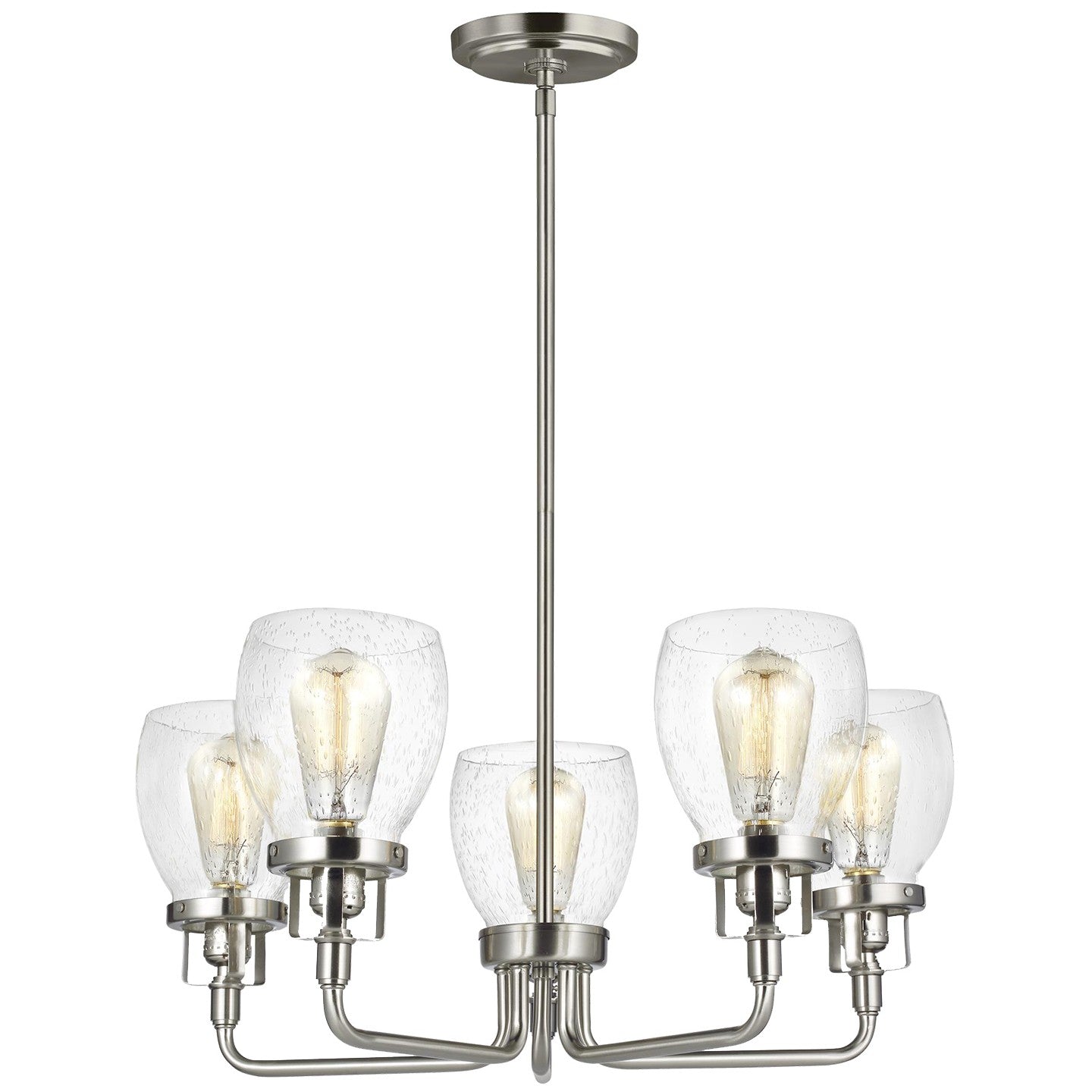 Belton Five Light Chandelier in Brushed Nickel