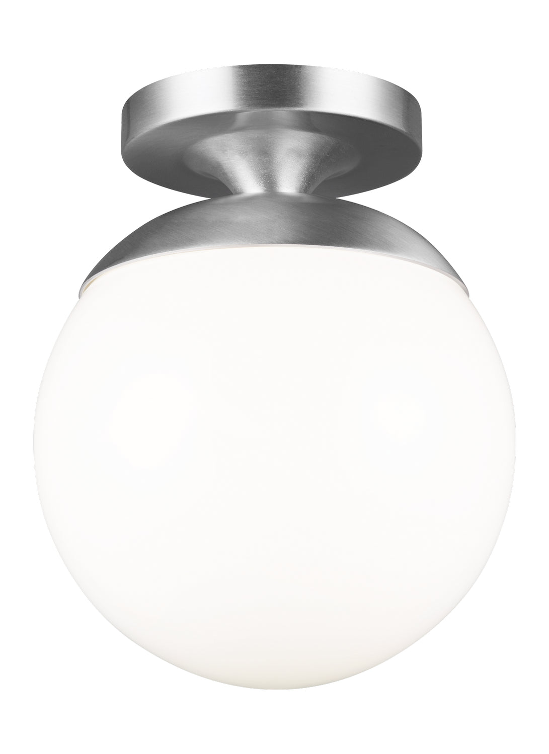 Leo - Hanging Globe One Light Wall / Ceiling Semi-Flush Mount in Satin Aluminum