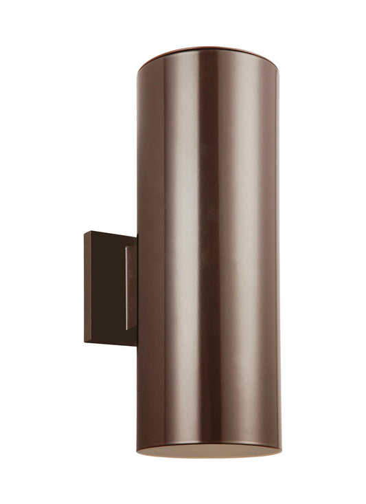 Outdoor Cylinders Two Light Outdoor Wall Lantern in Bronze