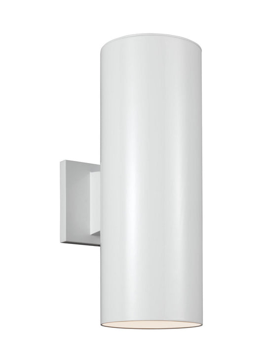 Outdoor Cylinders Two Light Outdoor Wall Lantern in White