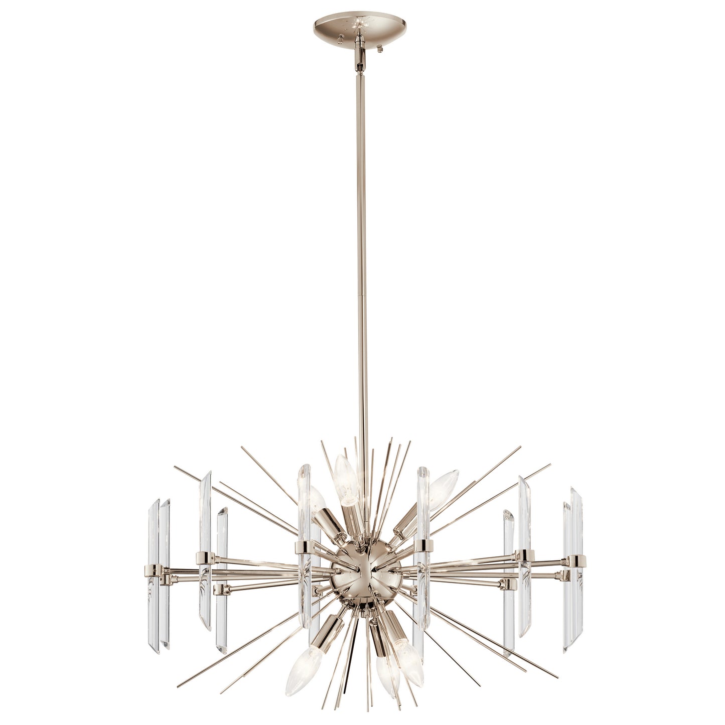 Eris Six Light Chandelier in Polished Nickel