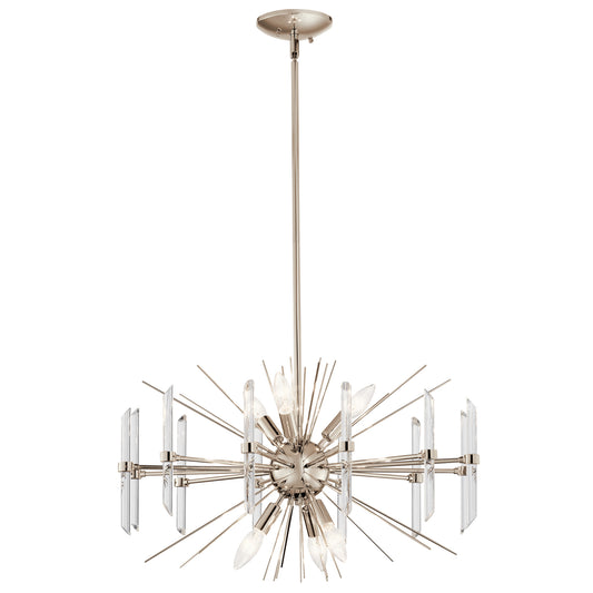 Eris Six Light Chandelier in Polished Nickel