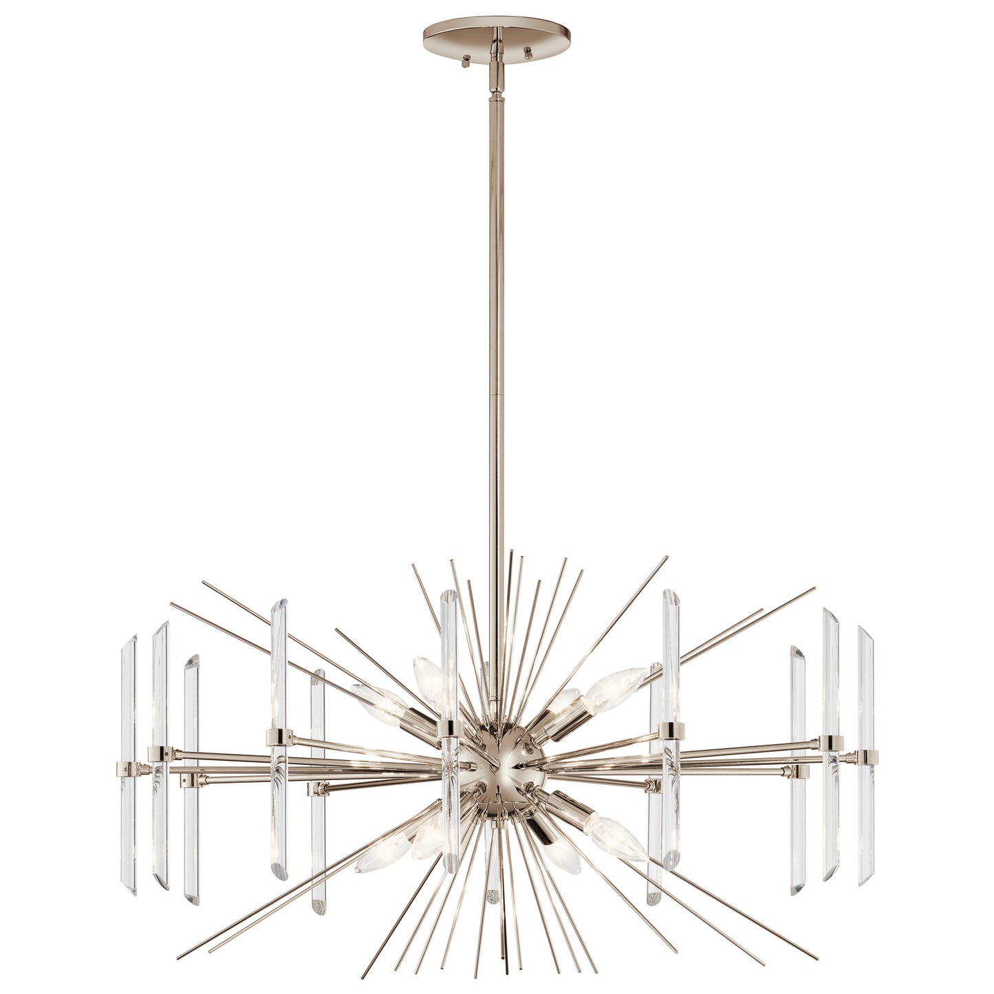 Eris Eight Light Chandelier in Polished Nickel